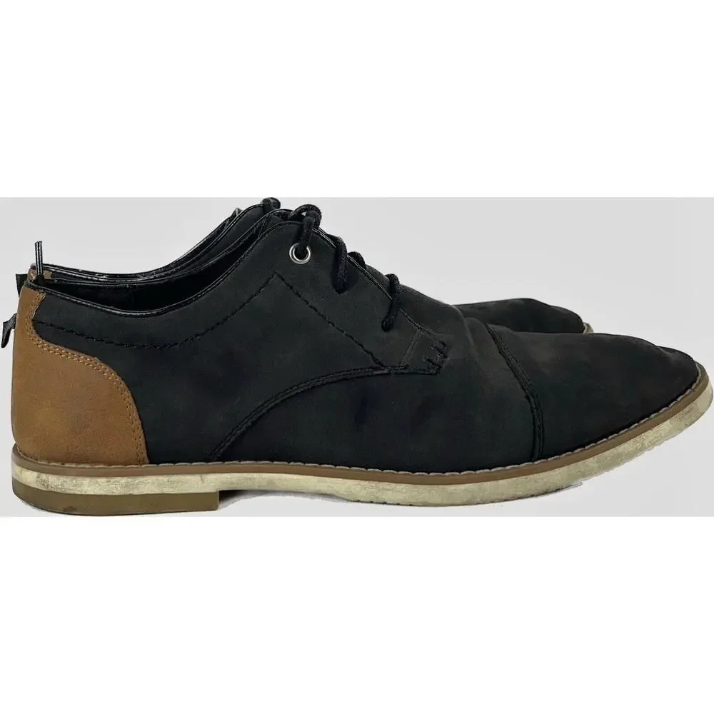 Steve Madden Falout Black Suede Oxford Dress Shoes Almond Toe Men's 11.5 US